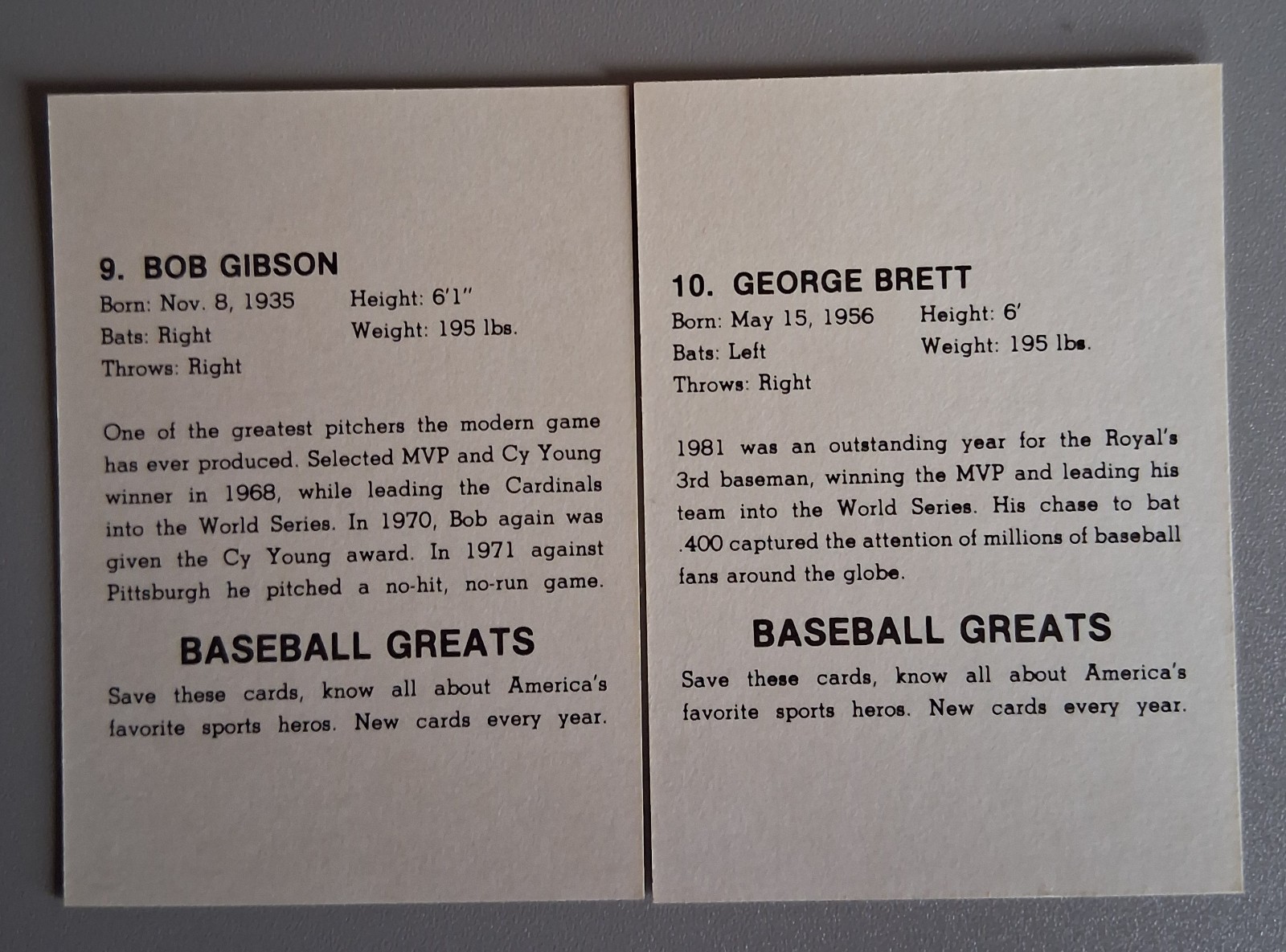 1985 Baseball Greats Caricatures 10 Card Set, Williams, Mantle, Mays, DiMaggio.