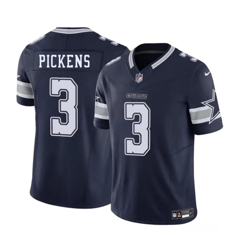 2025 Men’s Cowboys #3 George Pickens Limited Stitched Jersey Navy/White S-3XL