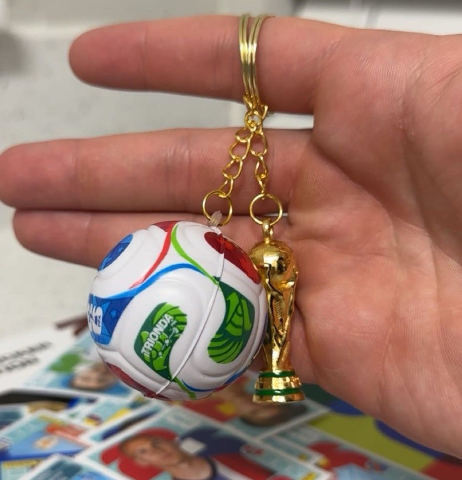 FIFA World Cup 2026 Trophy & Soccer Ball Keychain Set Fan Souvenir Gift