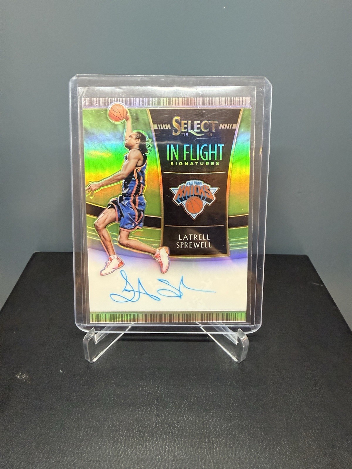 2018-19 Panini Select In Flight Signatures Latrell Sprewell Green /99
