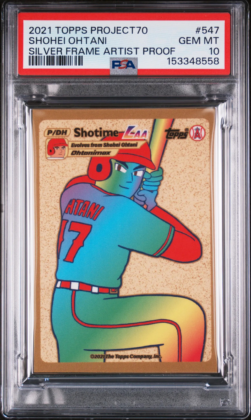 2021 Topps Project70 Shohei Ohtani #547 Silver Frame Artist Proof /51 PSA 10