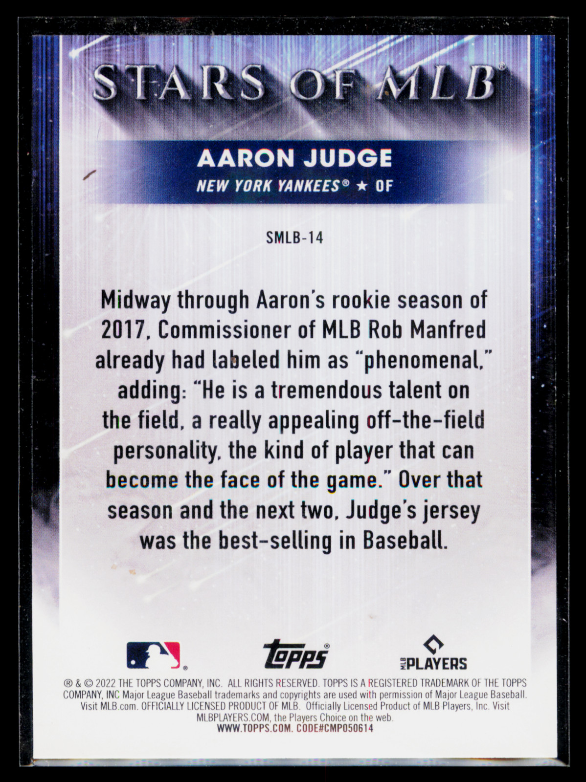 2022 Topps Series 1 – Stars of MLB Aaron Judge #SMLB-14