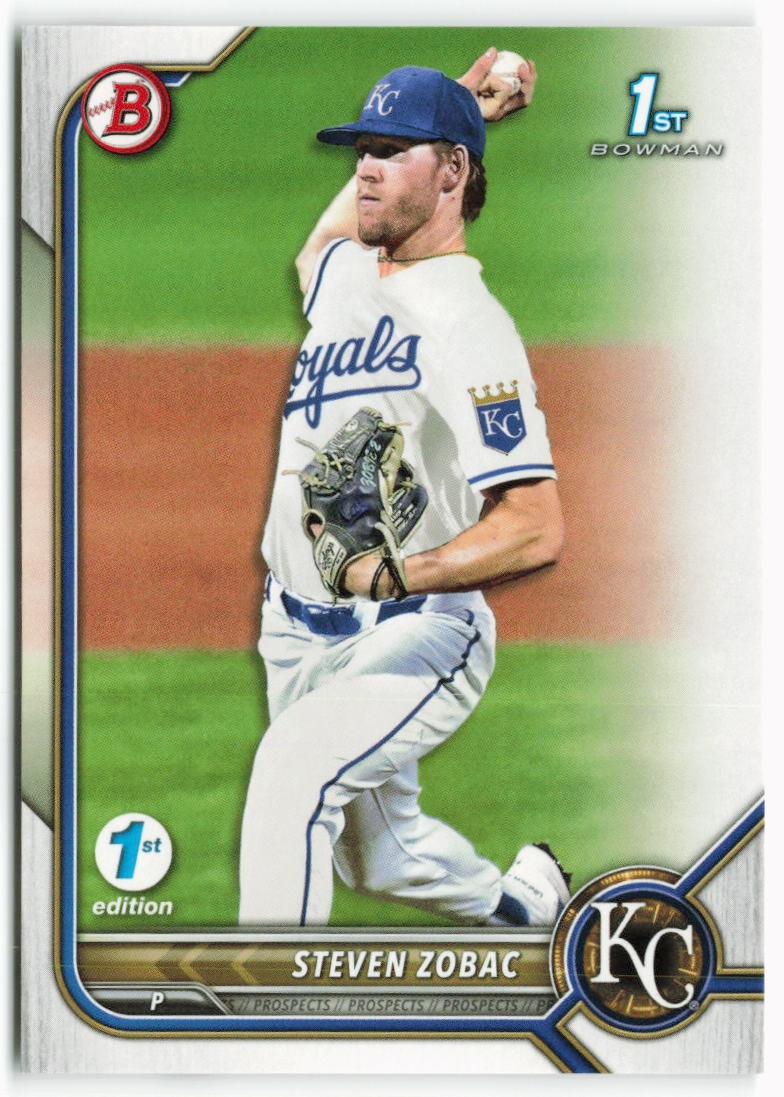 2022 Steven Zobac Bowman Draft 1st Edition Rookie – Kansas City Royals