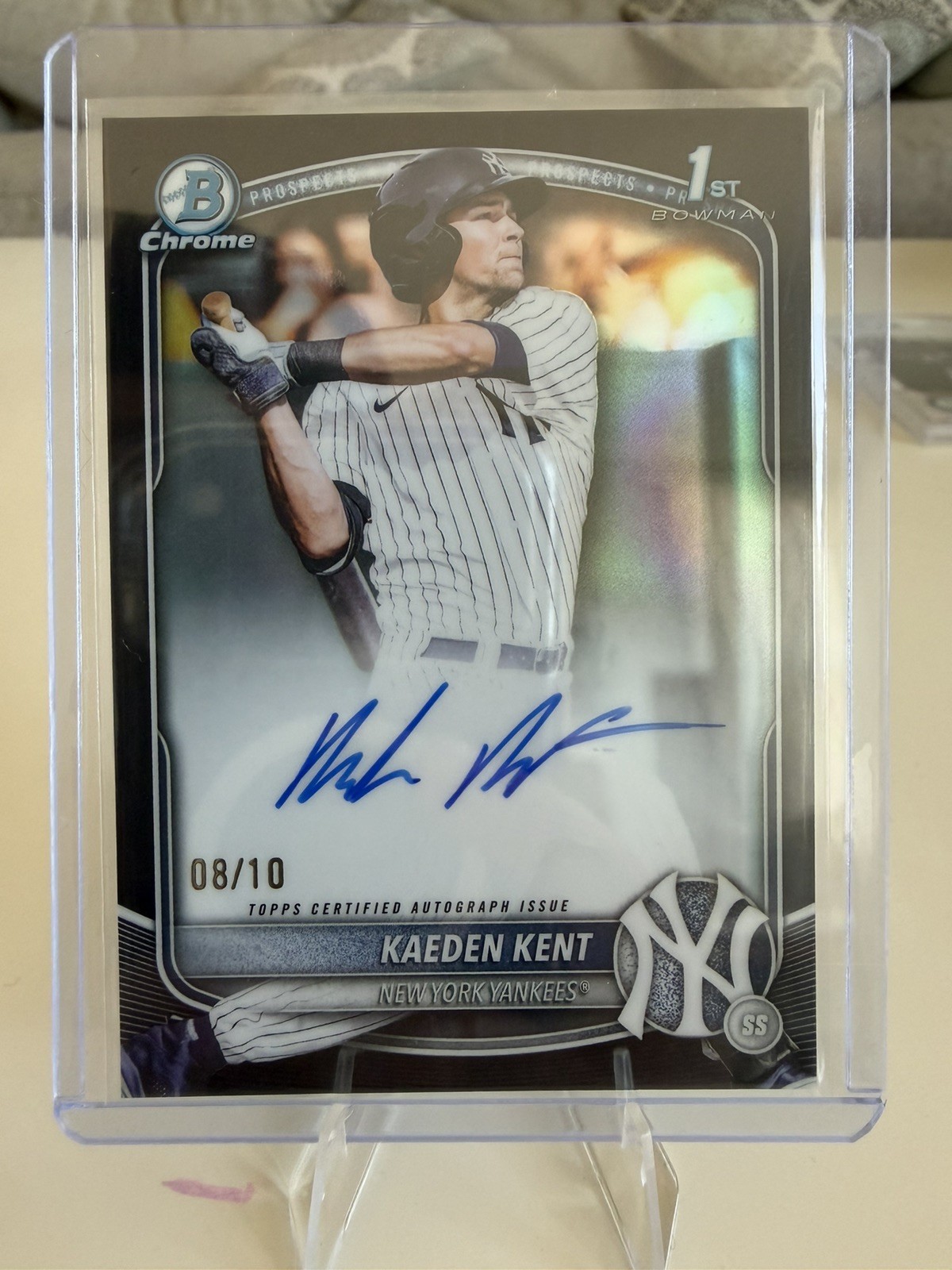 Kaeden Kent 1st Bowman Chrome Auto 2025 Bowman Draft 08/10 #CPA-KKE YANKEES