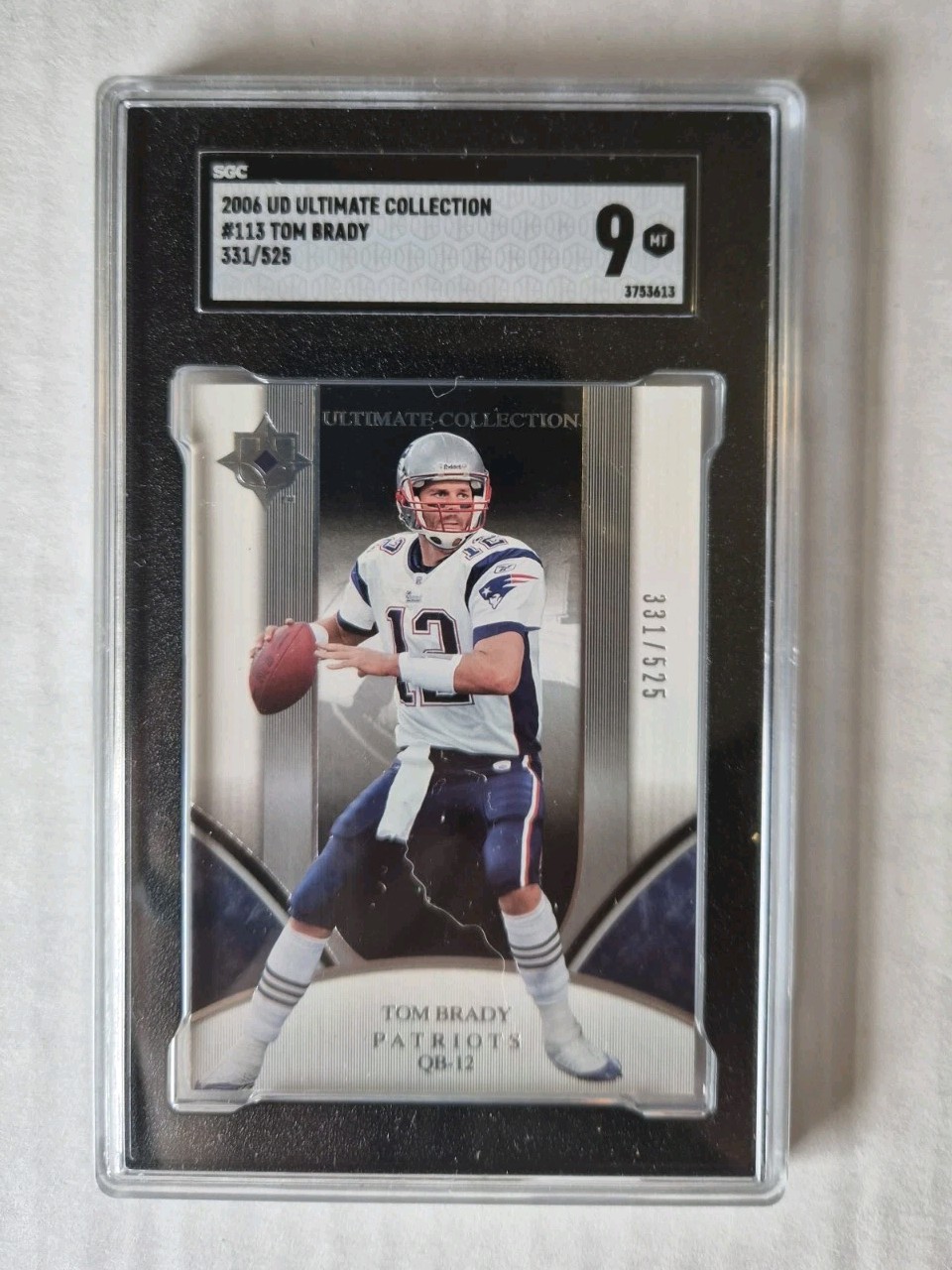 2006 UD Upper Deck Ultimate Collection #113 Tom Brady #/525 SGC 9 Pats Rare