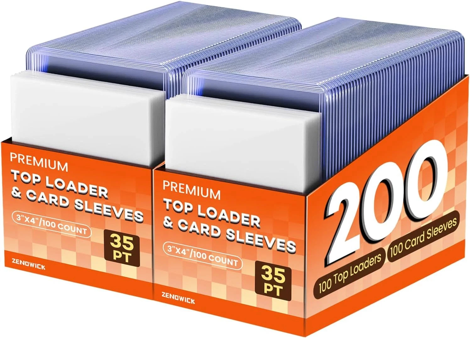 200 Card Sleeves & Top Loaders 3×4 100 Toploaders + 100 Penny Sleeves Trading Ca