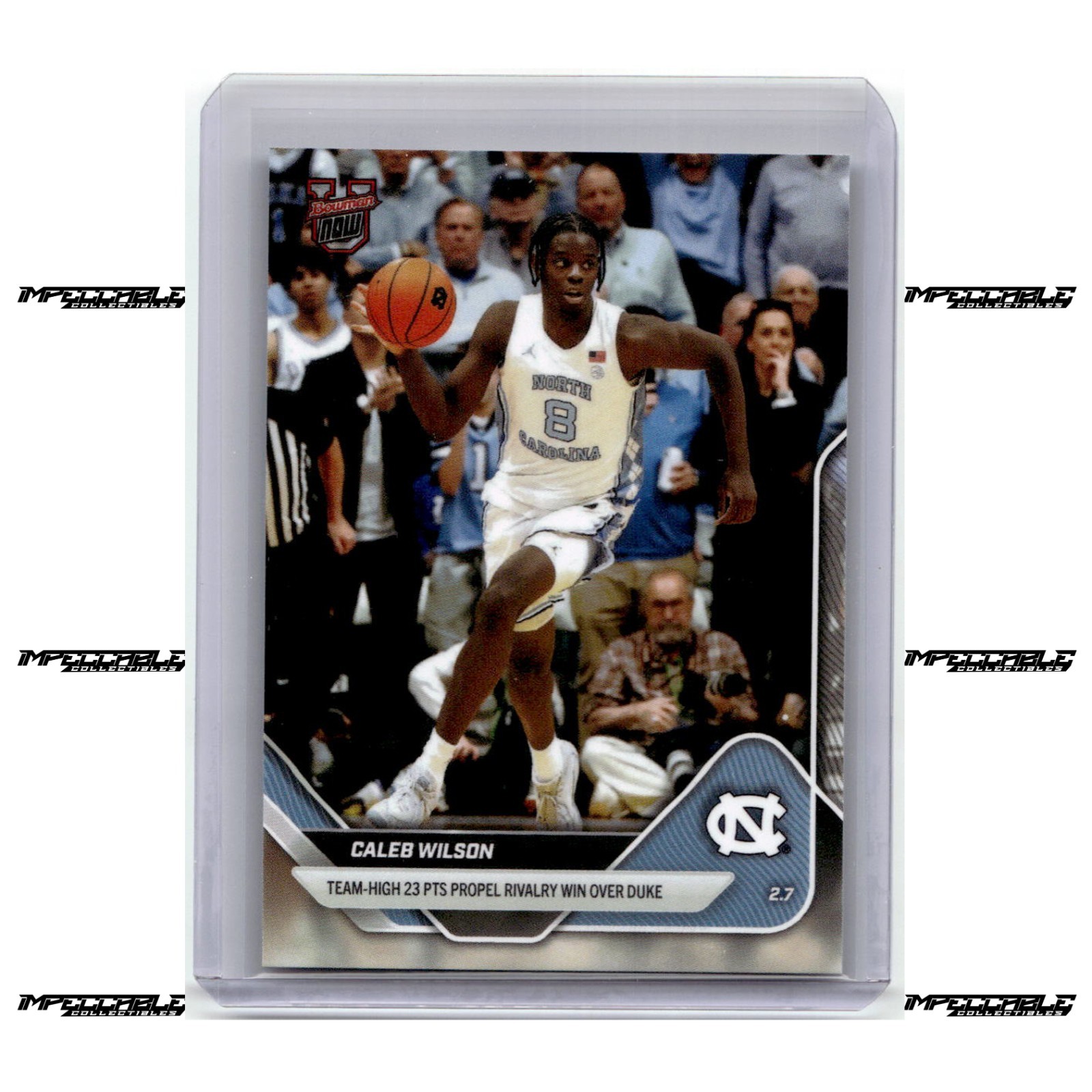 2025-26 Bowman U Now – #70 Caleb Wilson Rookie /3102 Rivalry Win Over Duke