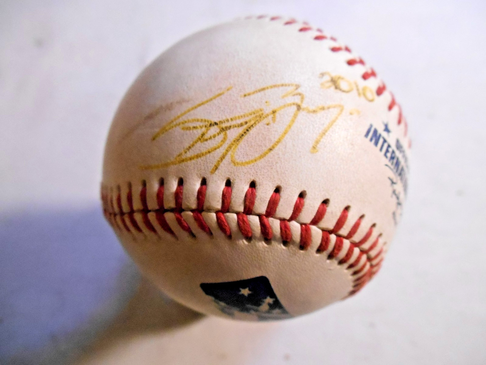 Signed Baseball From Unknown Player 2010 Official Ball International League