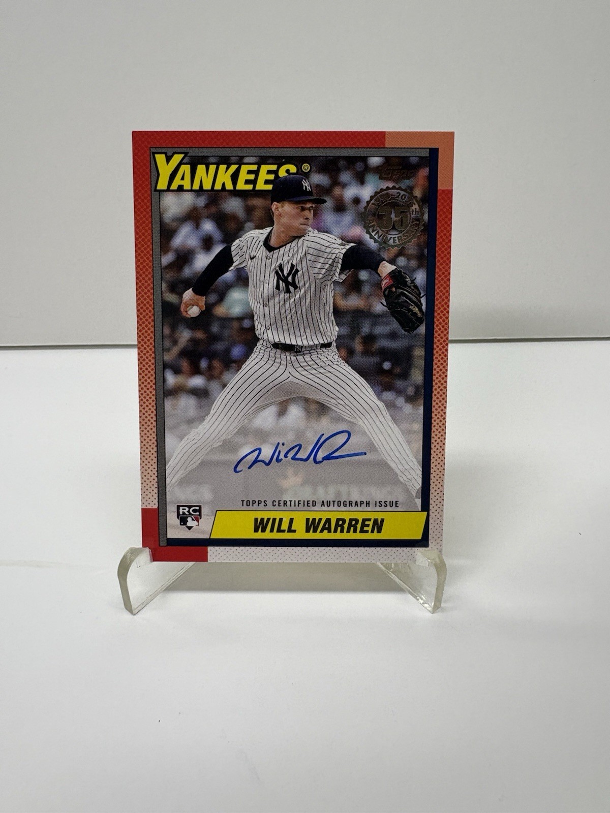 Topps 2025 Series 2 Will Warren Yankees 1990 Auto RC Insert #90B2-WWA