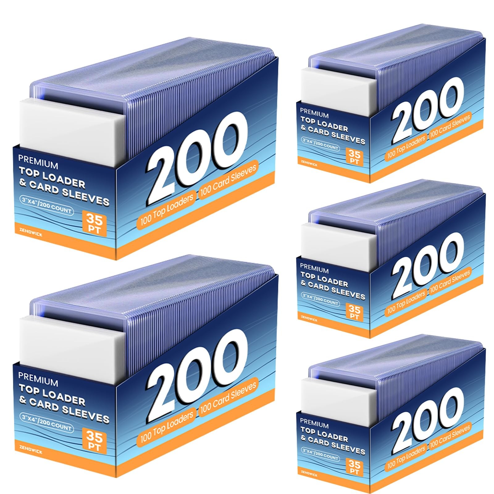1000 Card Sleeves & Top Loaders, 3×4″ Protectors for Baseball & Football Cards