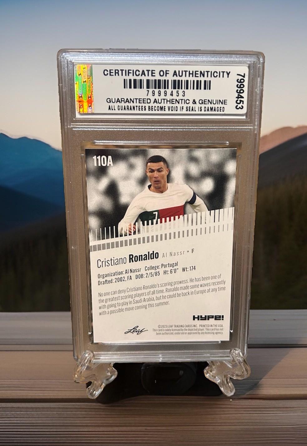 GRADED GEM-MT 10 CRISTIANO RONALDO 2023 LEAF HYPE! Special Release #110A