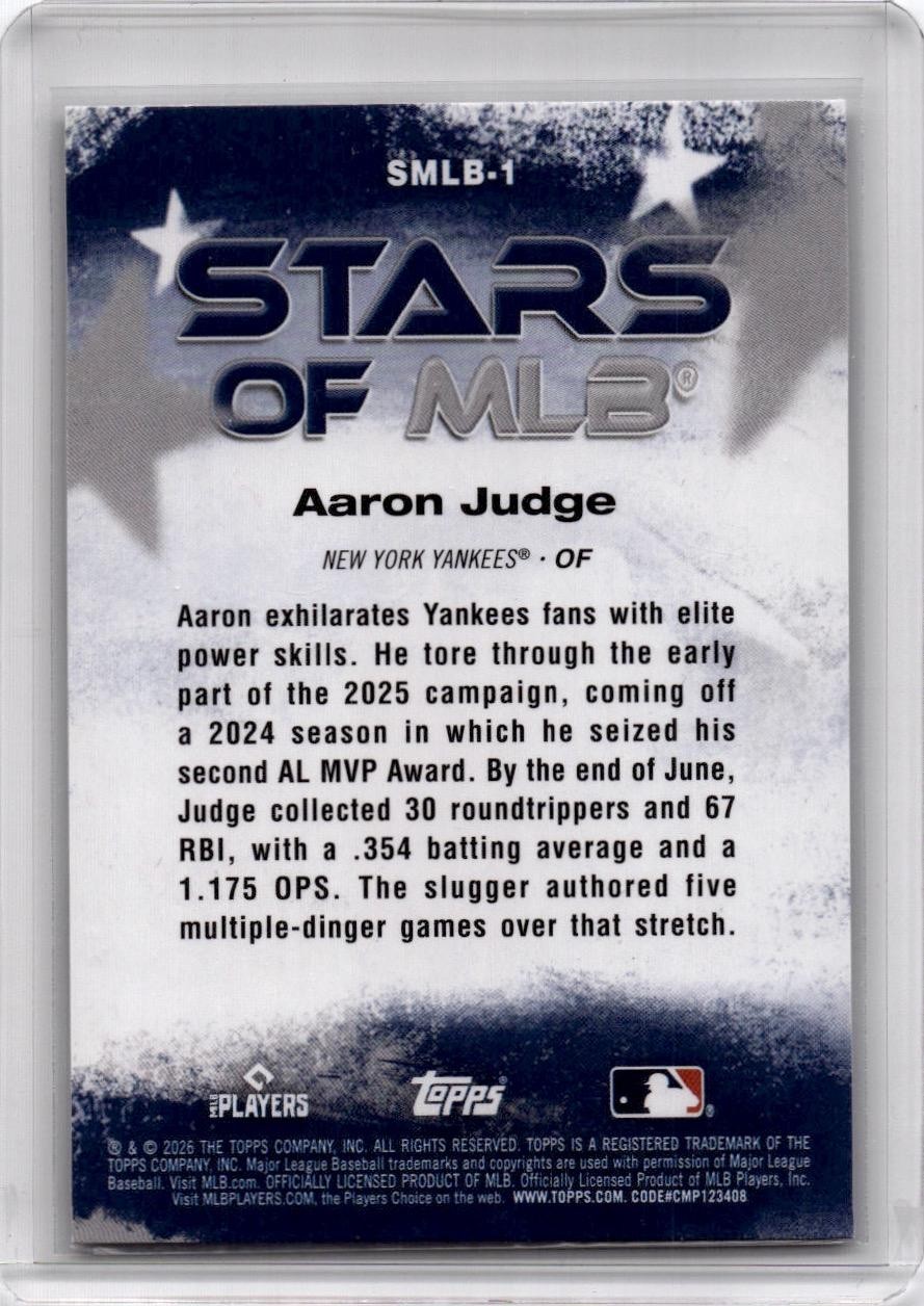 2026 Topps #SMLB-1 Aaron Judge Stars of MLB