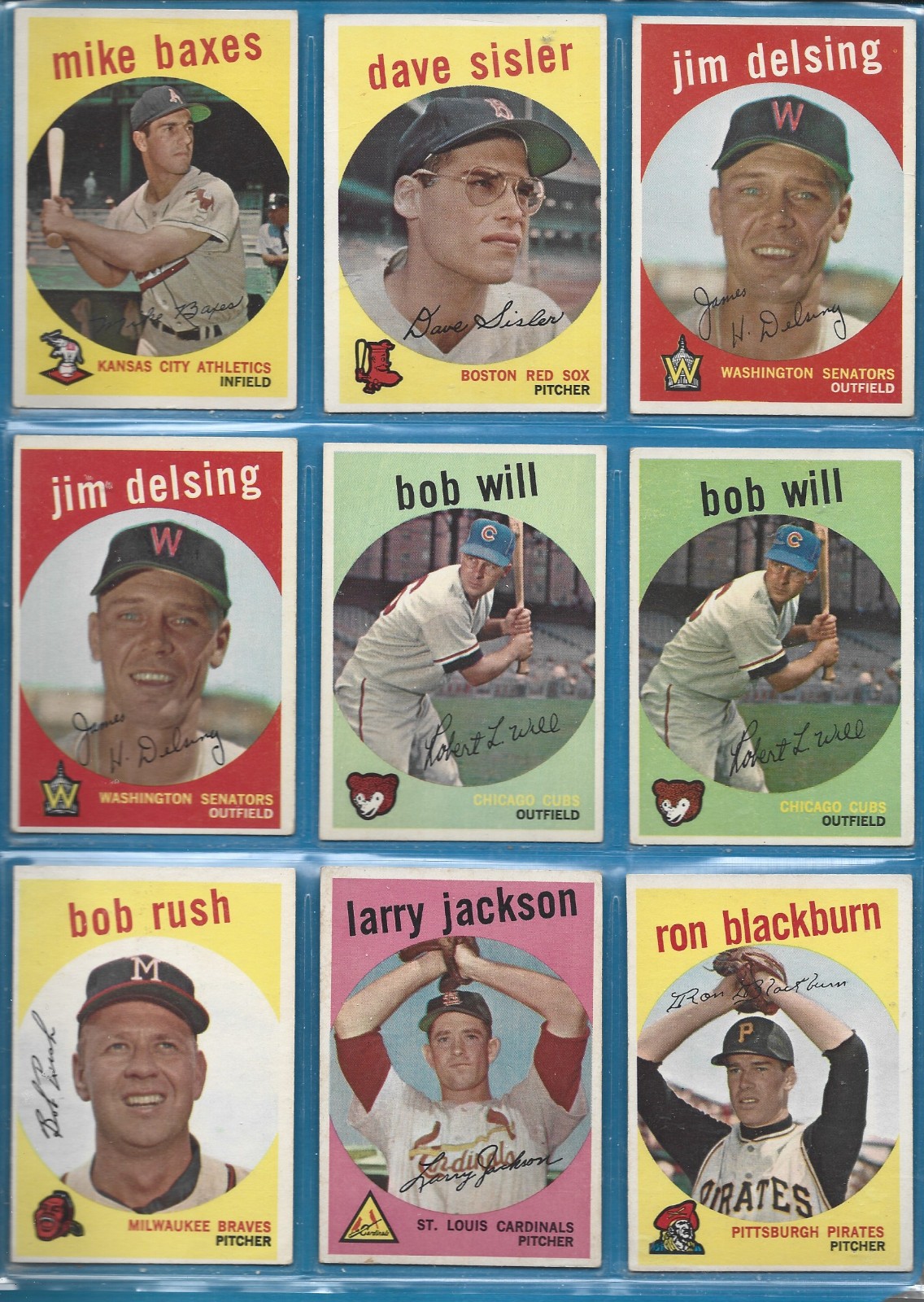 1959 Topps Baseball Common Players- Fill your set -Ex To Exmt – No Creases