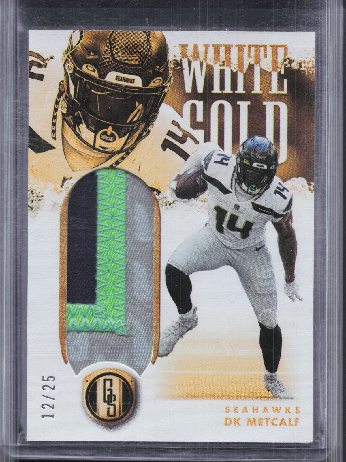 2022 Panini Gold Standard DK Metcalf White Gold Relics Prime #/25