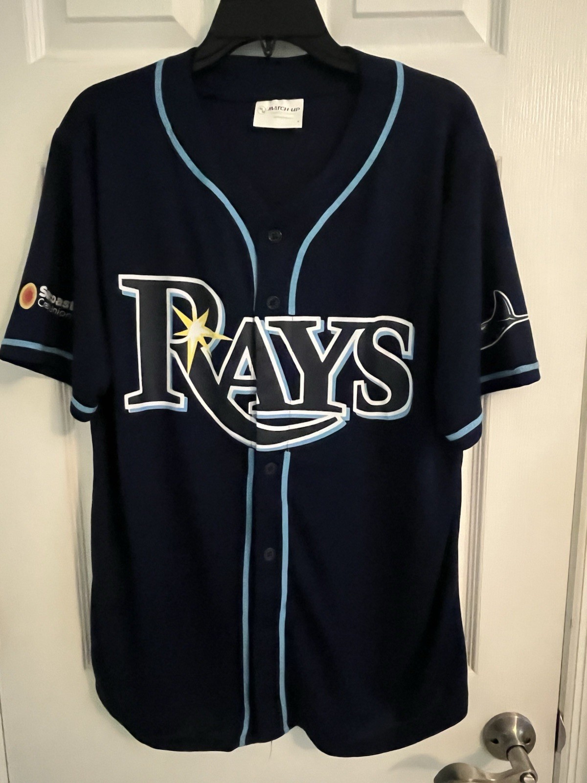MLB Tampa Bay Rays Blake Snell #4 Match-Up Jersey Game Giveaway Blue Mens Size M