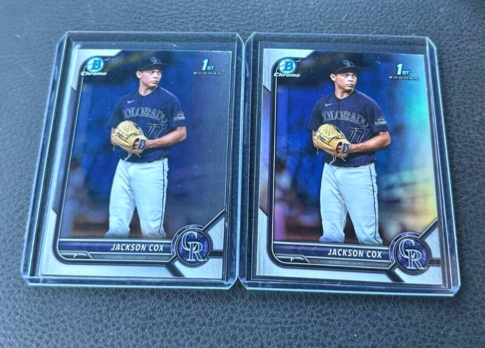 2022 Bowman Draft Chrome Jackson Cox Refractor 2 Card