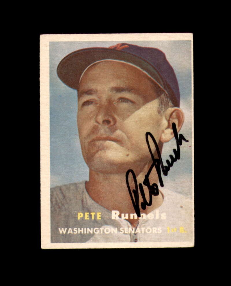 Pete Runnels Signed 1957 Topps Washington Senators Autograph