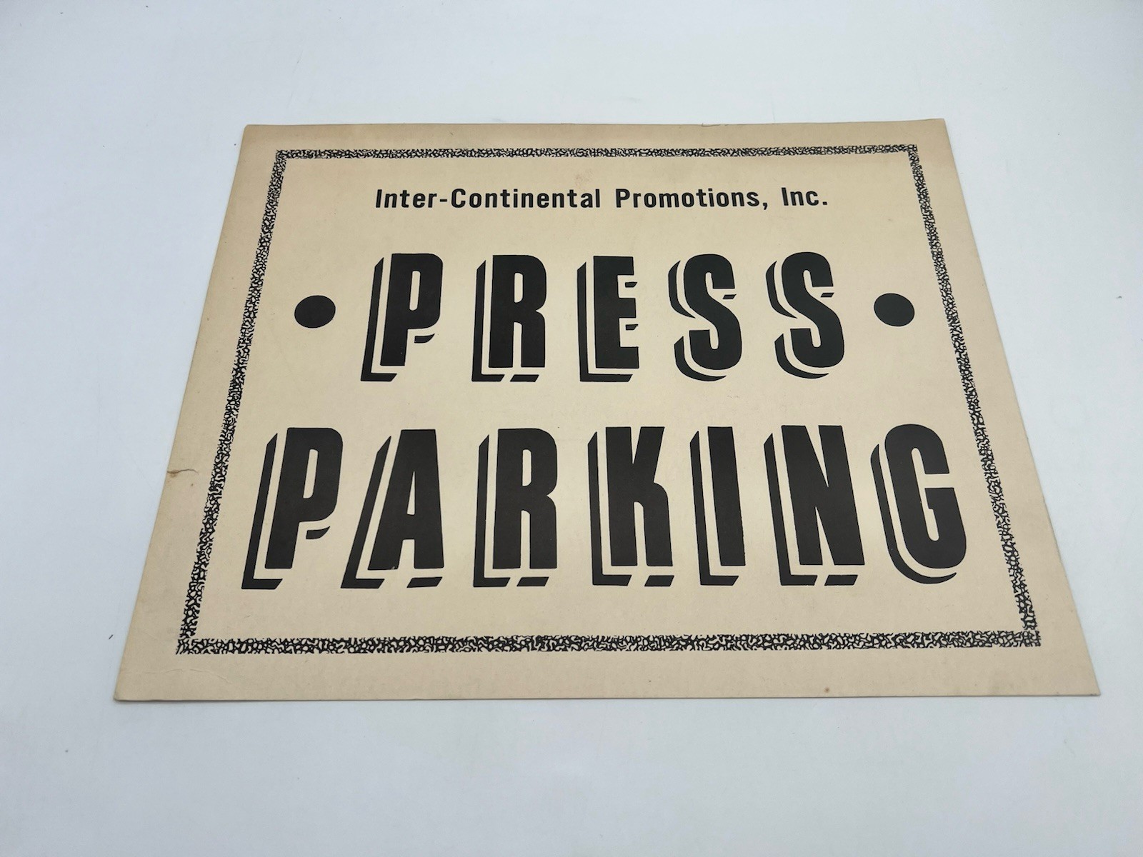 Muhammad Ali Vs Sonny Liston Parking Sign Onsite Original Vintage Cassius Clay