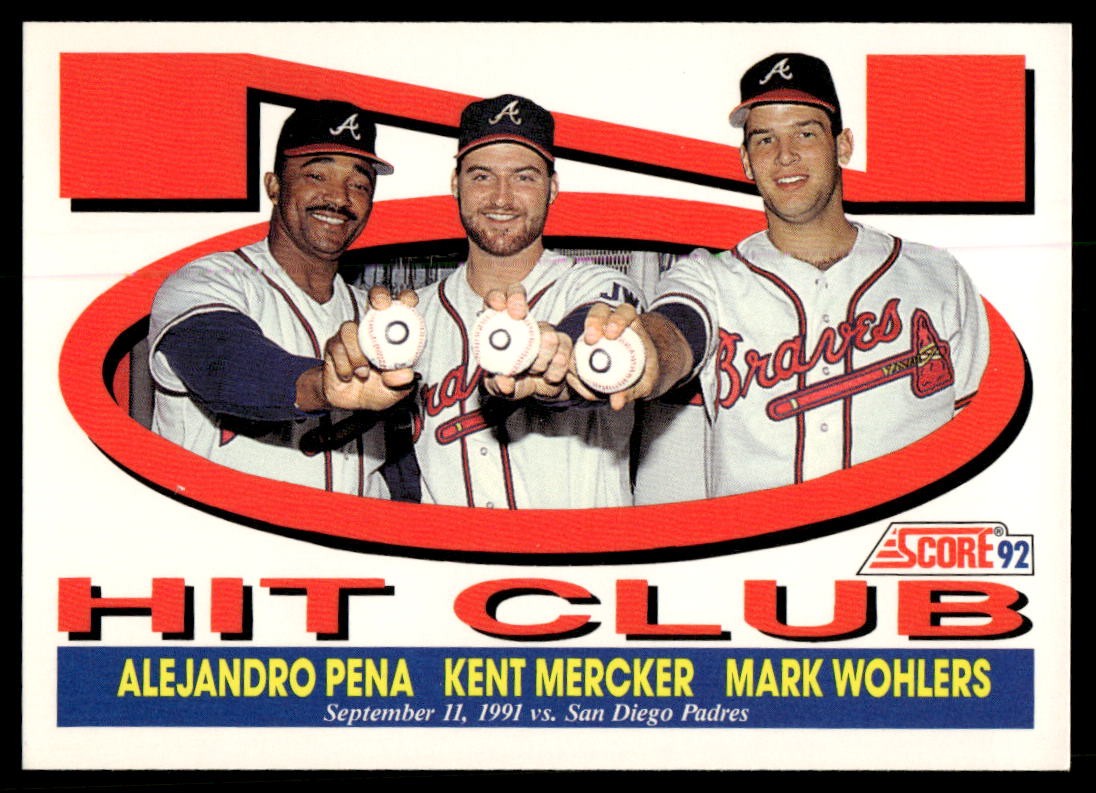 1992 Score #787 Alejandro Pena / Kent Mercker / Mark Wohlers NHC