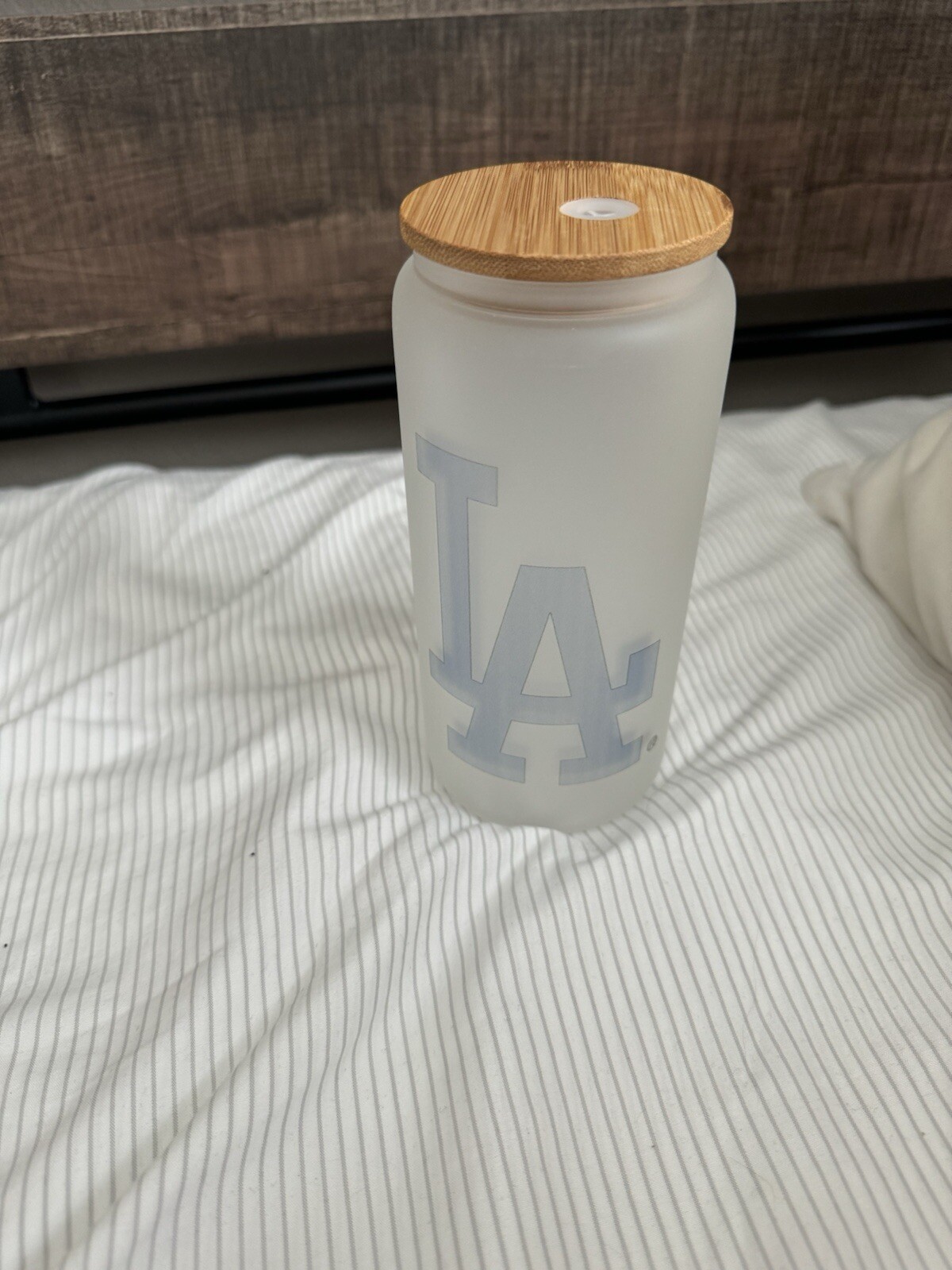 Los Angeles Dodgers LA 20oz Glass Tumbler Ghosted Logo