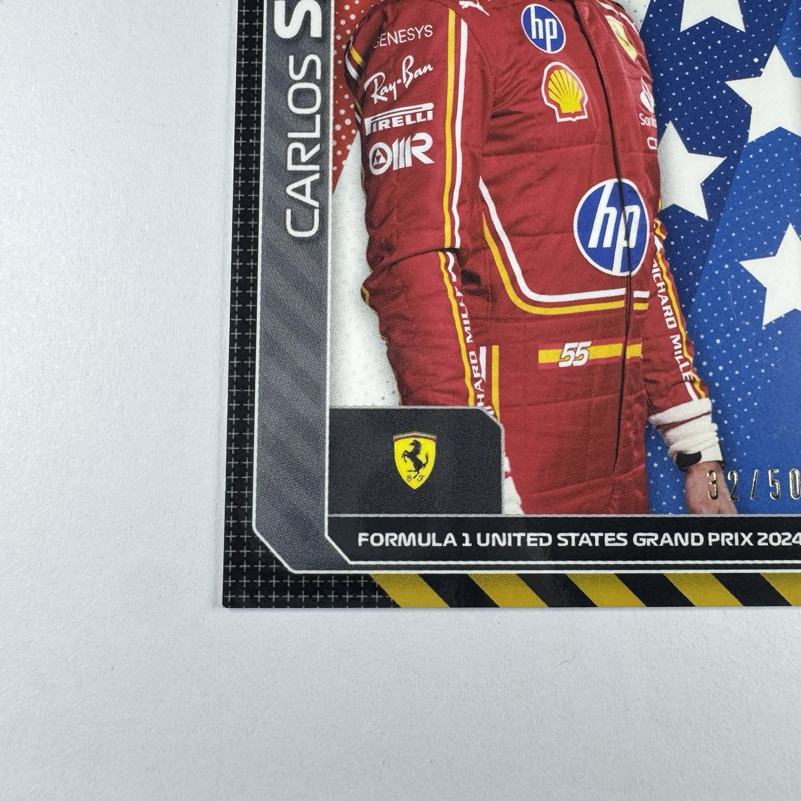 2024 Topps F1 United States GP Carlos Sainz /50 Scuderia Ferrari Exclusive AUT-7
