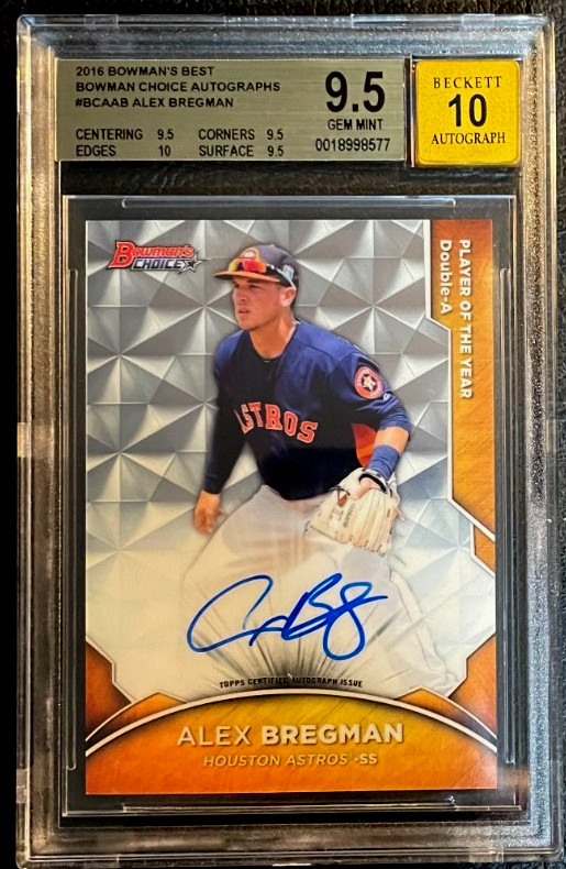 2016 Bowman’s Best Bowman Choice Alex Bregman Rookie Autograph #12/50 BGS 9.5/10