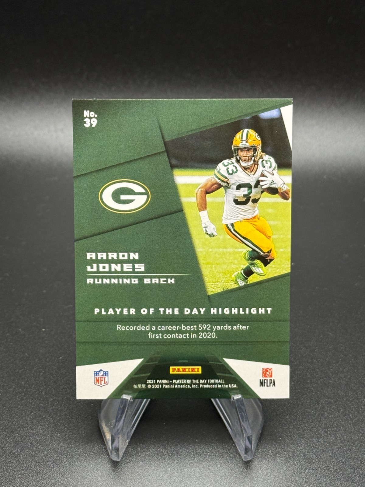 Aaron Jones 2021 Panini Player of the Day KABOOM! #d 30/99 Green Bay Packers SSP