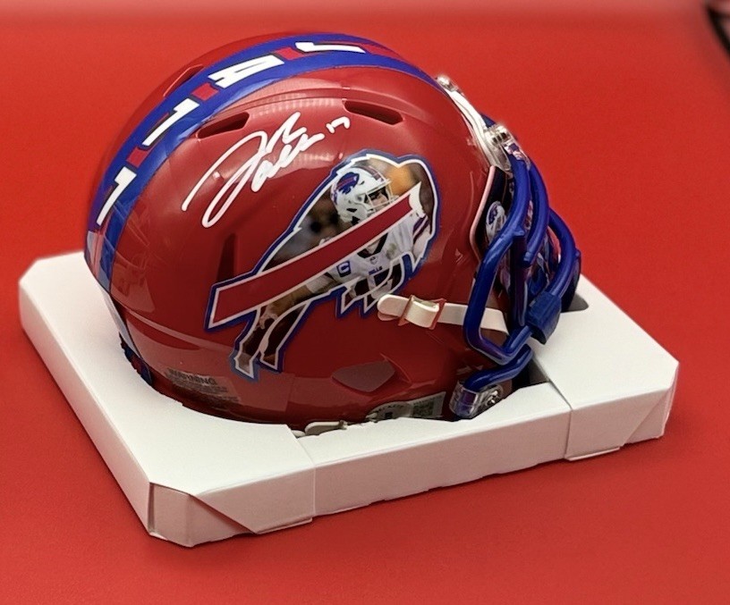 Josh Allen Signed Bills Custom Red Throwback Mini Helmet W/Custom Visor – BAS
