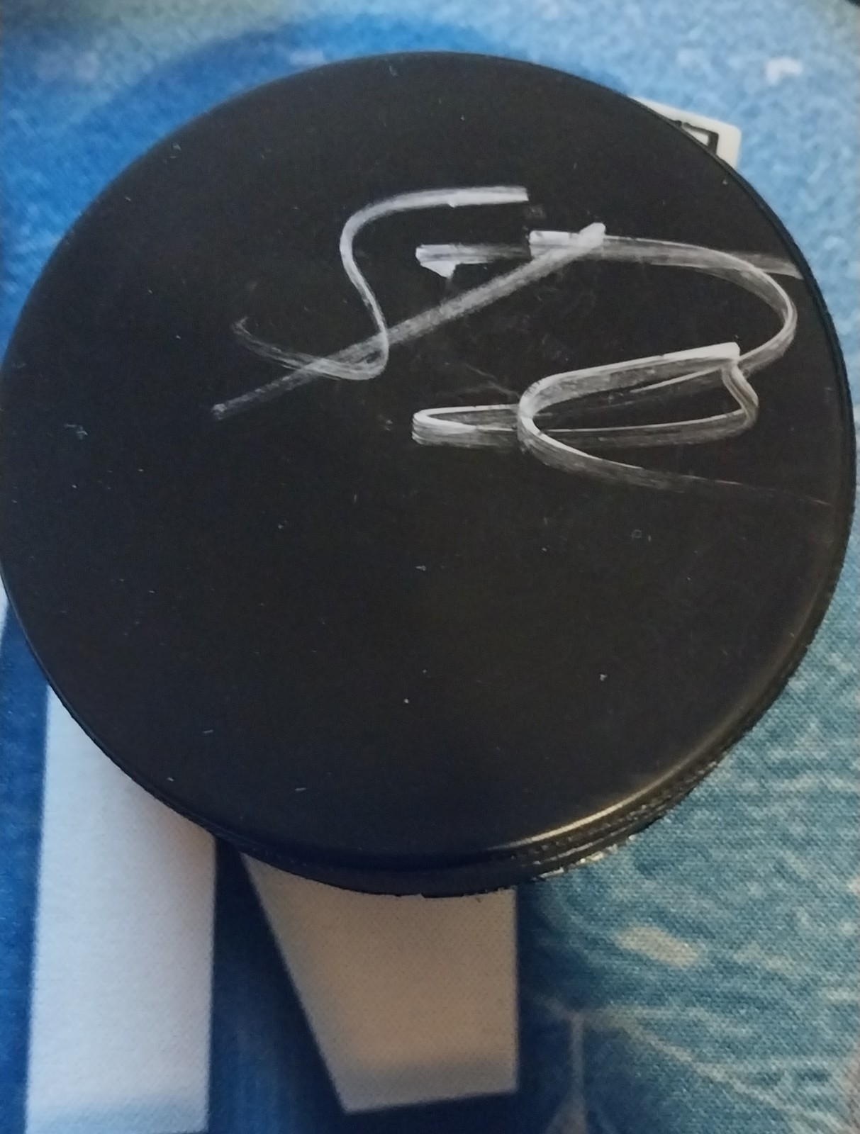 Signed Chicago Blackhawks 100th Season Match-Up Puck From 4/13/2026 Sabres Game