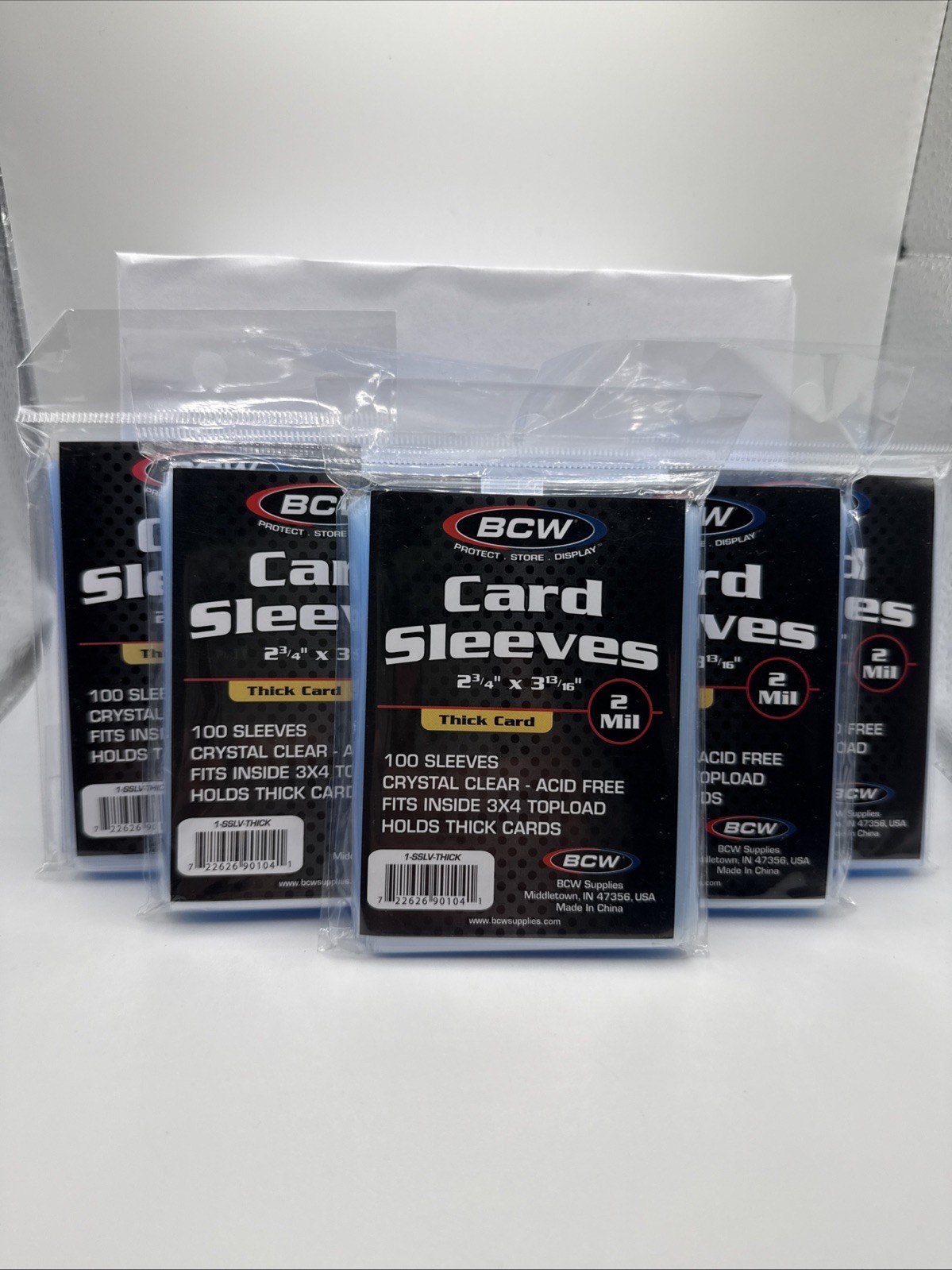 BCW THICK Penny Card Soft Sleeves 5 Packs of 100 for THICK Sized Cards = 500