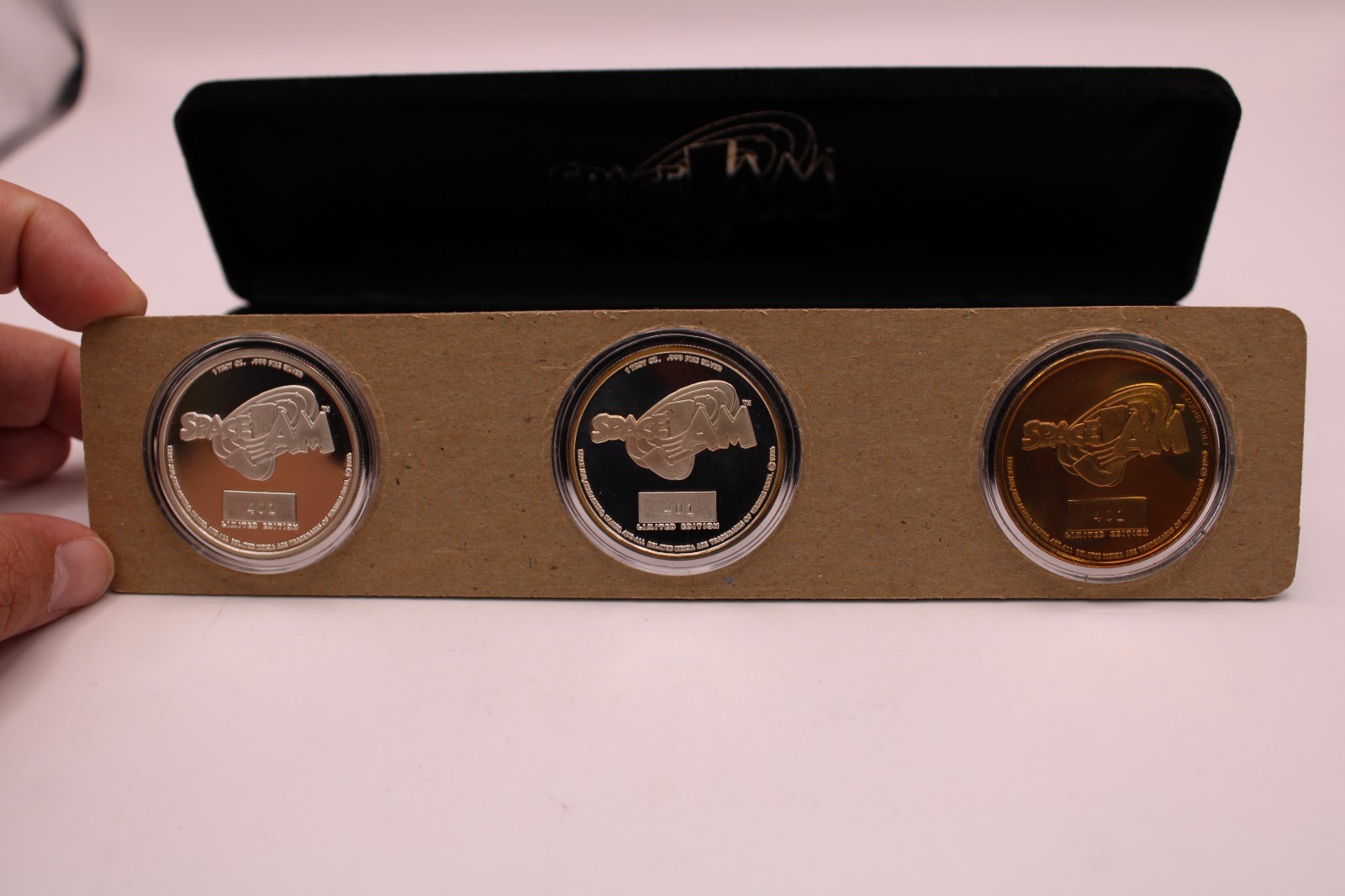 1996 Space Jam Medallion Proof Set Michael Jordan Bugs Bunny Silver Bronze #401