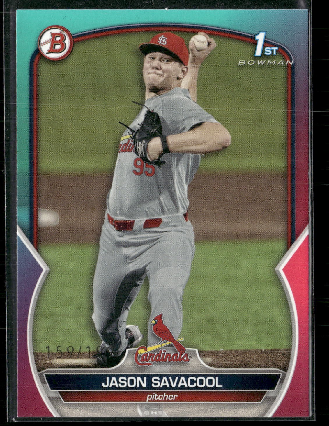 2023 Bowman Draft #BD-200 Jason Savacool Aqua/Pink Gradient #/199