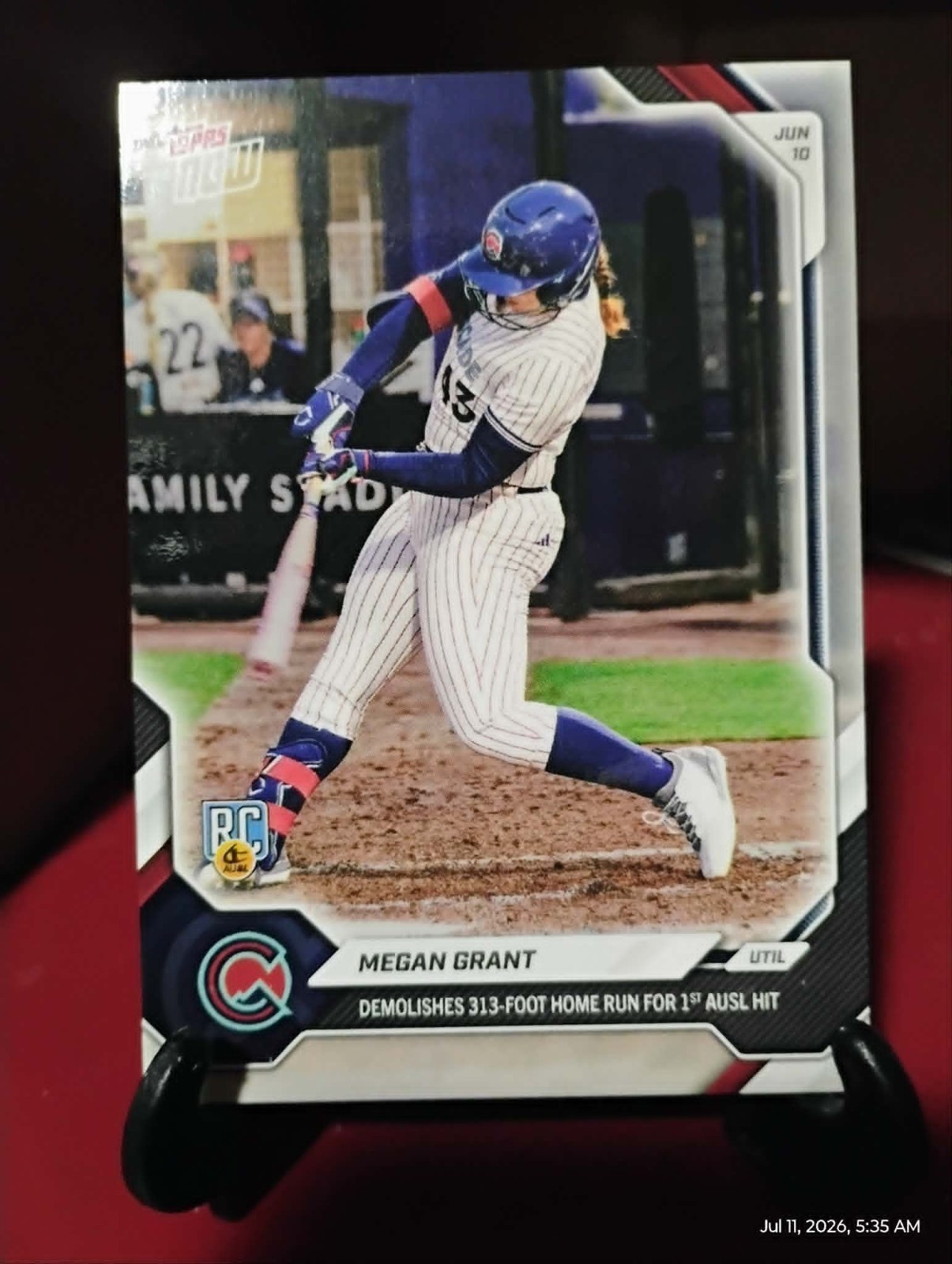 2026 Topps Now AUSL #5 Megan Grant Rookie Card Portland Cascade PR:1047