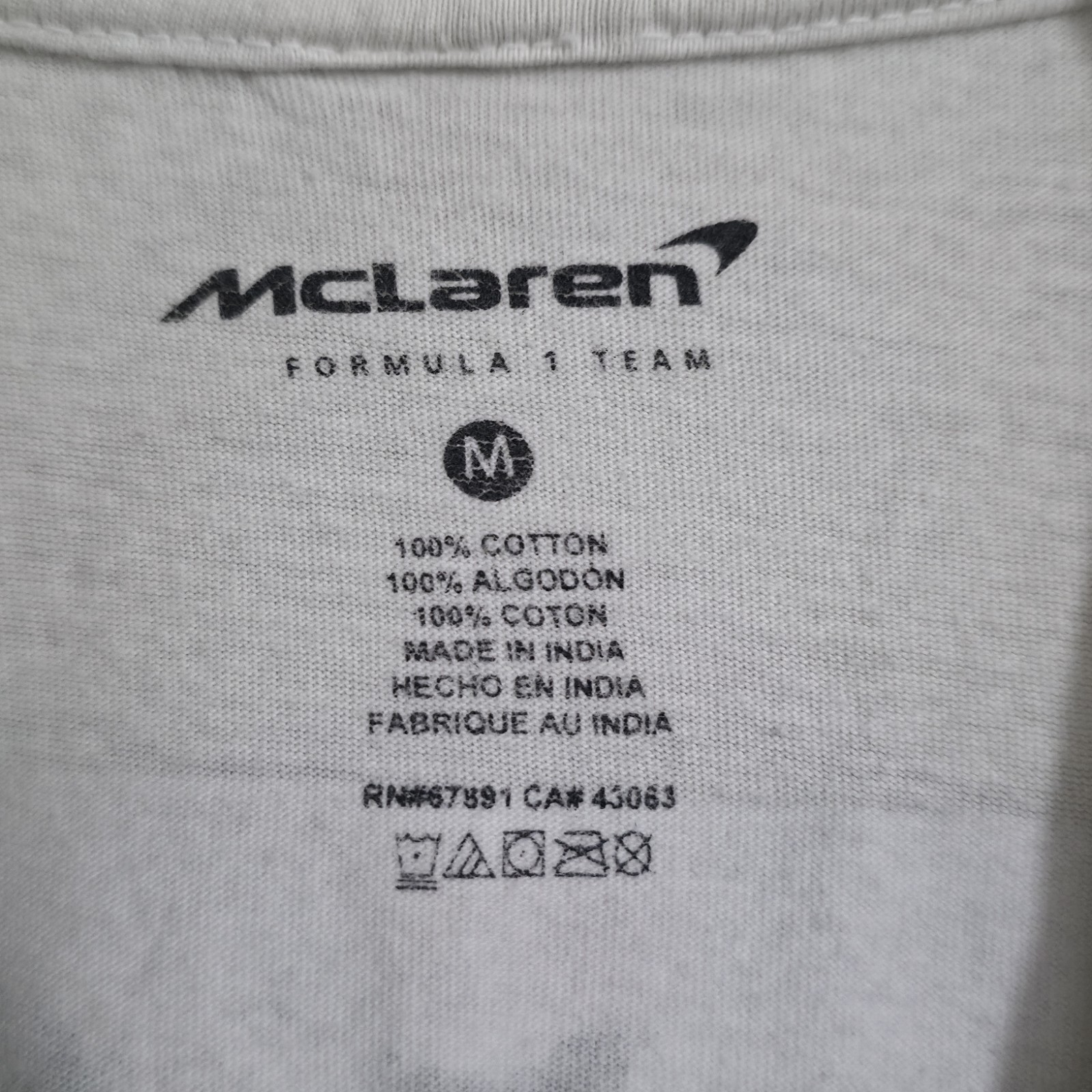 McLaren Formula 1 Team T-Shirt Mens Medium White Racing-Formula 1 Team Apparel