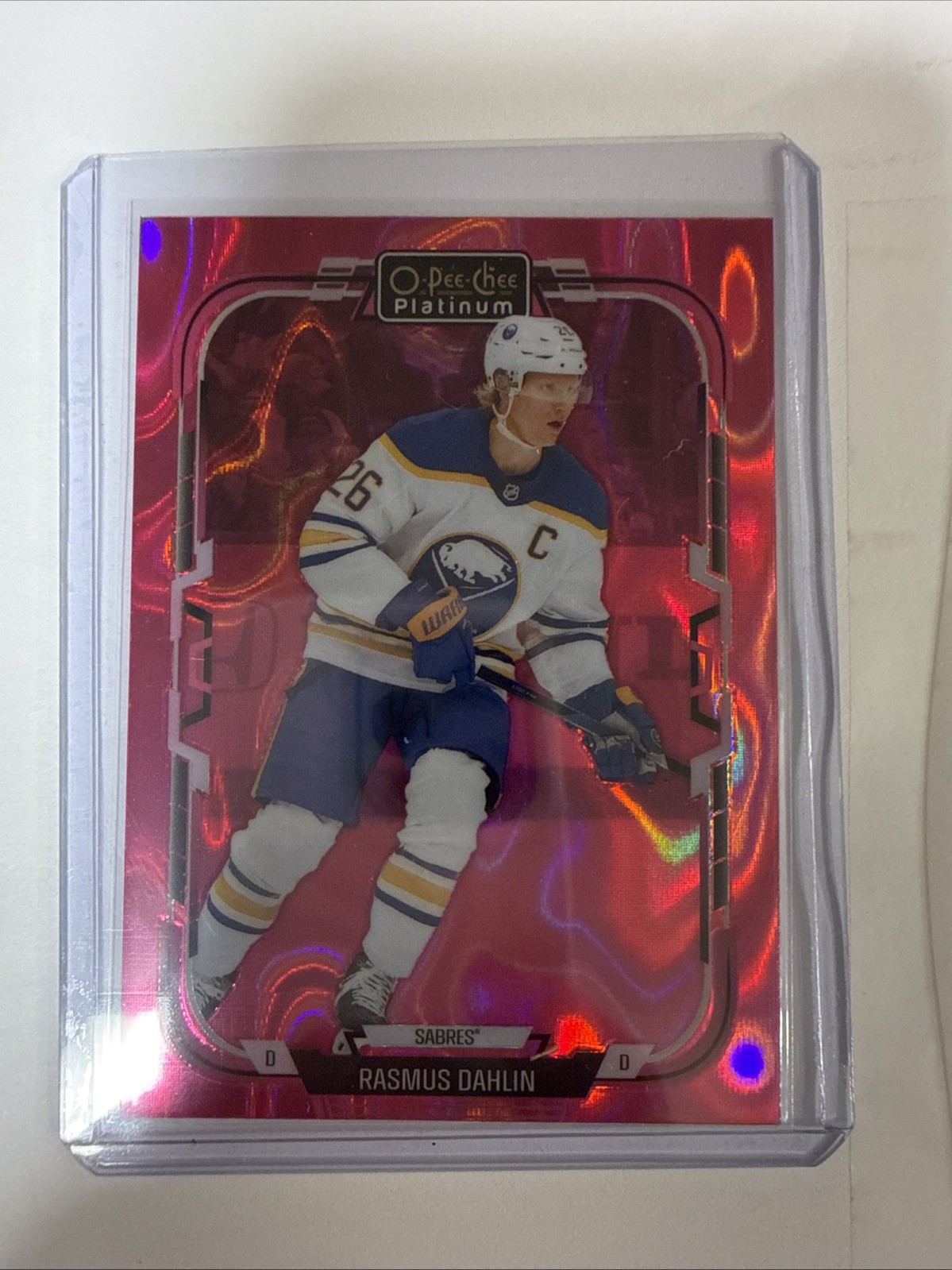 2025-26 O-Pee-Chee Platinum Rasmus Dahlin Pink Magma #40 | Buffalo Sabres