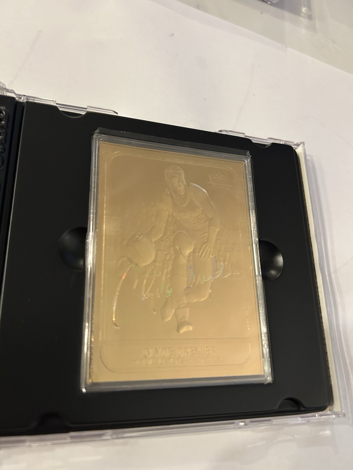 FLEER NBA Basketball 23kt Gold #104 Clyde Drexler Foil Signature Rare Mint