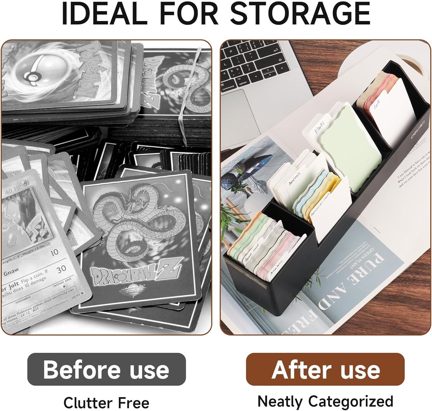 Trading Card Dividers 300Pc White Tabs Card Separators for Storage Boxes Cards