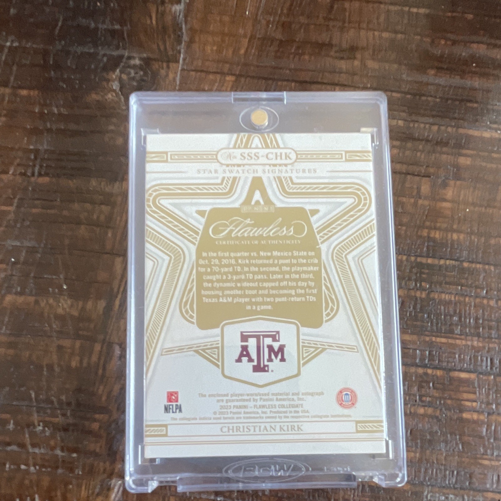 Panini 2016 Flawless Collegiate Christian Kirk SSS-CHK Patch Auto 3/3