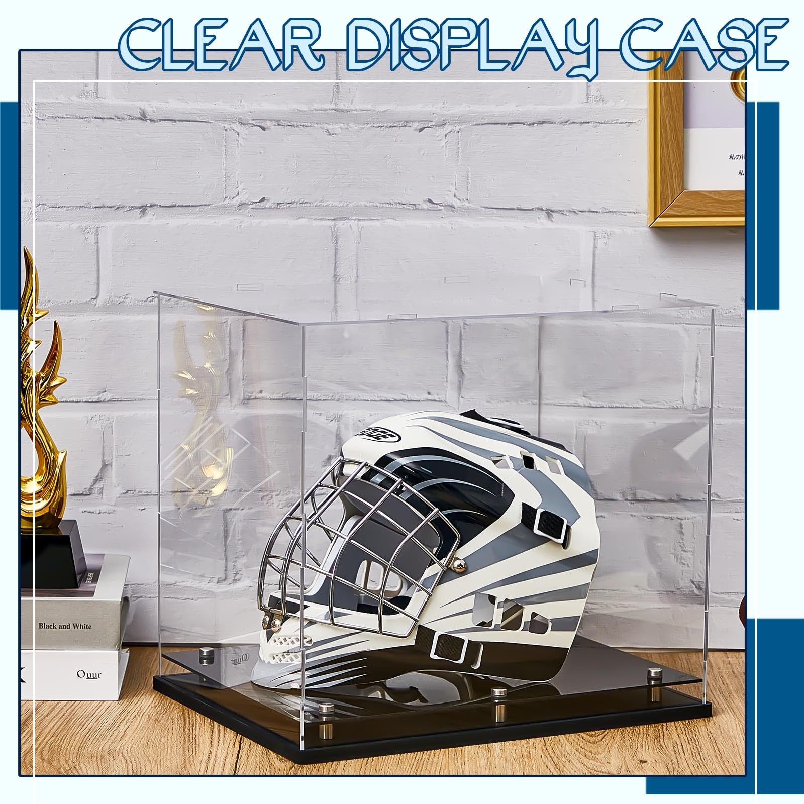 Football Helmet Display Case 14.2 x 11 x12.6 Inch Full Size Acrylic Helmet Di…