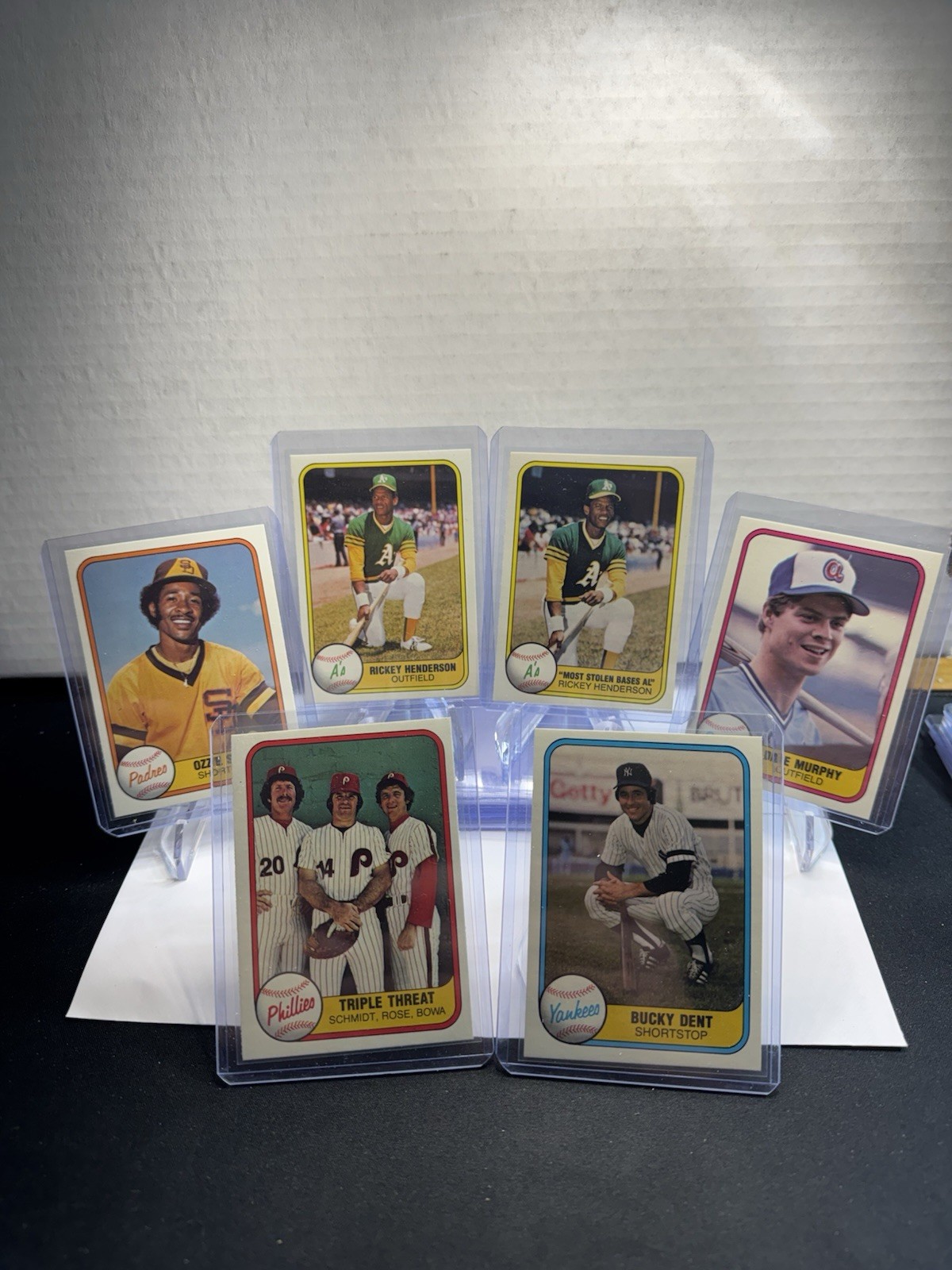 1981 Fleer – 2 Rickey Henderson And 4 Others – Lot Of 6 Cards NM-MT