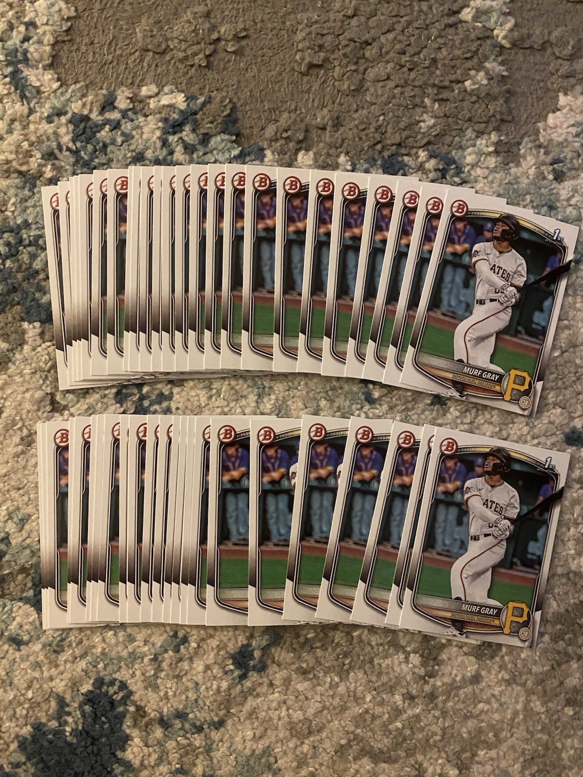 (47) 2025 1st Bowman Draft Baseball RC Lot Pirates Murf Gray Paper