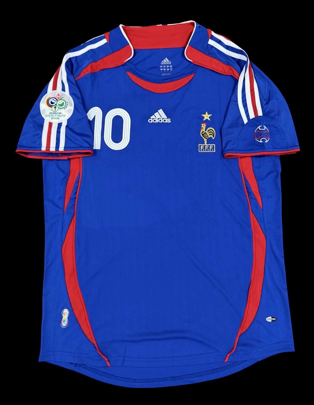 France 2006 Home Zidane #10 Large Adidas FIFA World Cup Germany Soccer