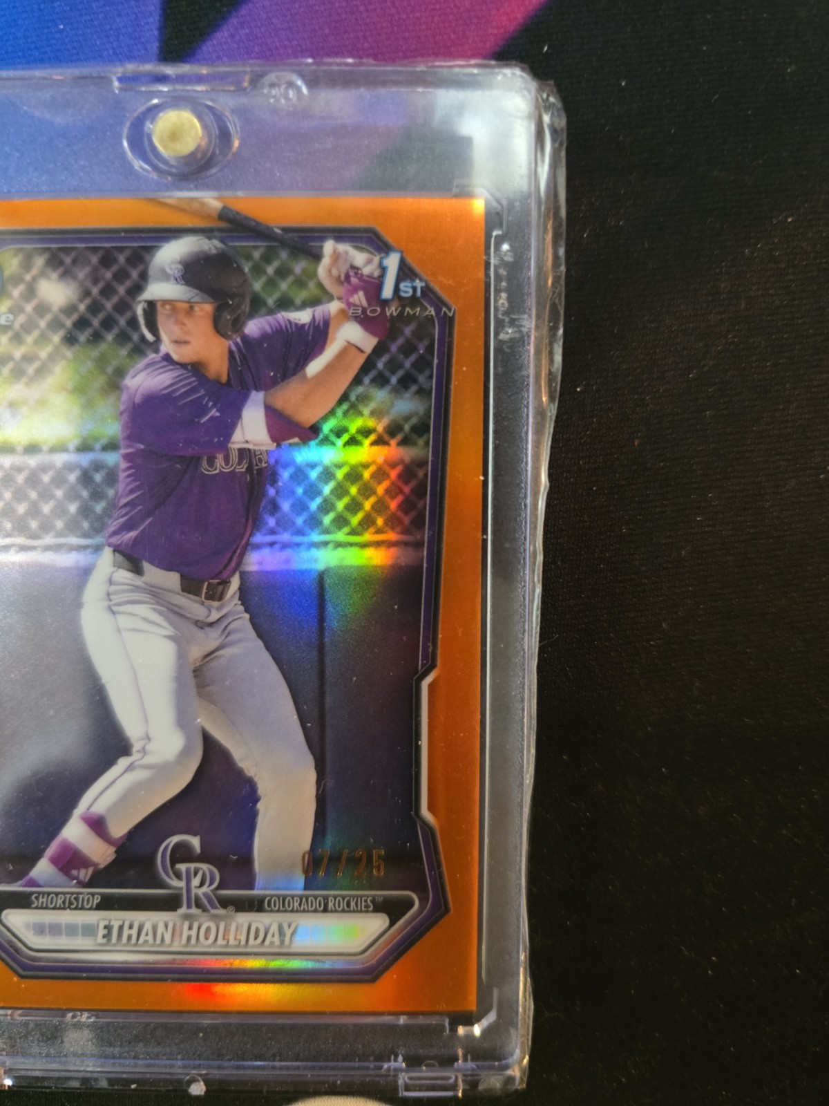 Ethan Holliday 1st 2026 Bowman Chrome Orange Refractor#07/ 25 ROCKIES