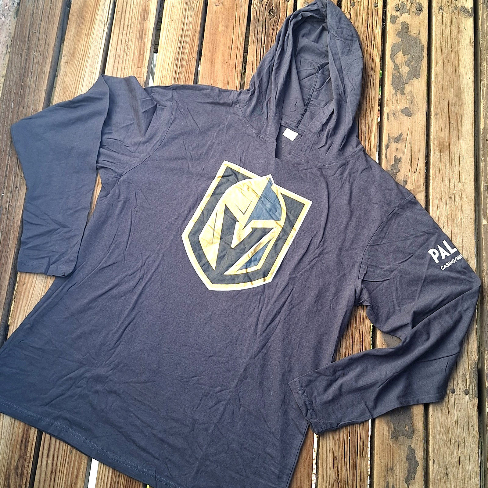 Vegas Golden Knights Men’s Sz XL Long Sleeve Hooded T-Shirt NHL VGK Palms Casino