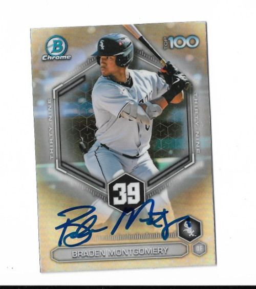 Chicago White Sox BRADEN MONTGOMERY Signed 2026 Bowman Scout’s Top 100 Card
