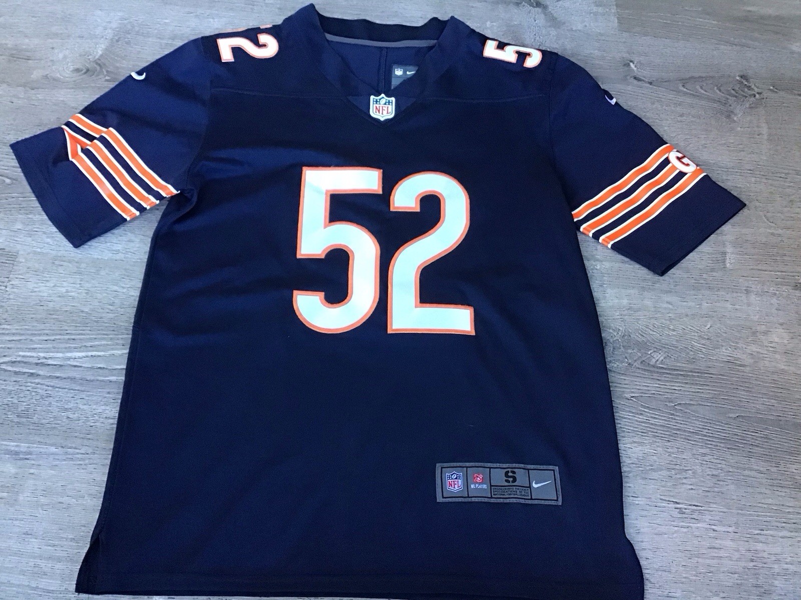 Nike On Field NFL Khalil Mack #52 Mens Size S Small Chicago Bears Blue Jersey