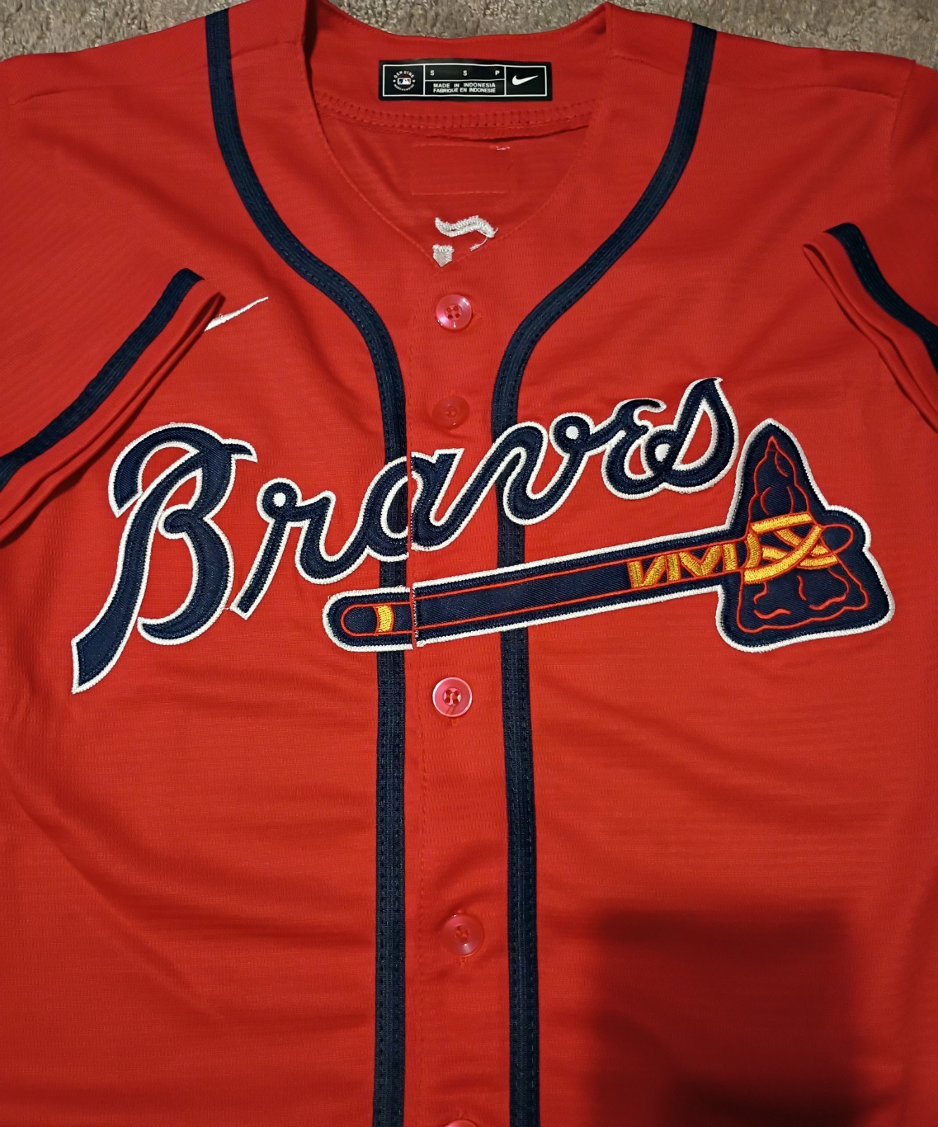 Youth Medium l Ronald Acuna Jr Classic Red Jersey Stitched Atlanta Braves NWT!!