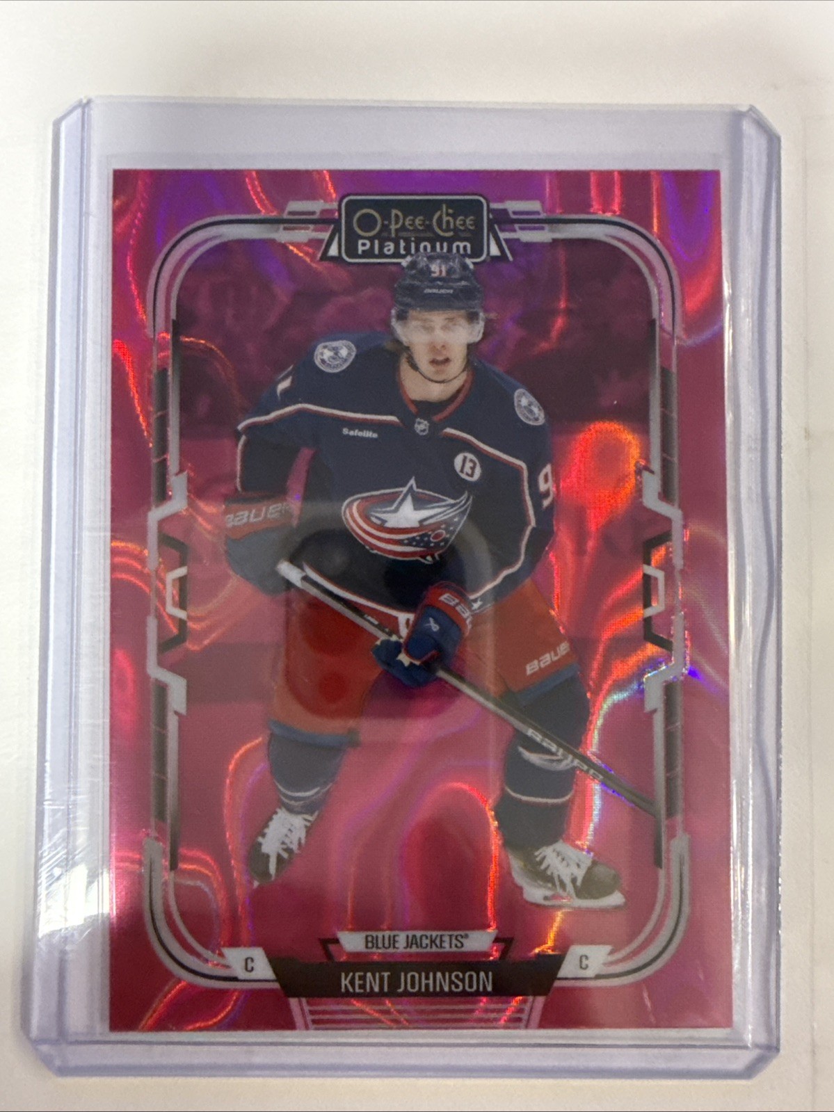 2025-26 O-Pee-Chee Platinum – Kent Johnson #148 Pink Magma
