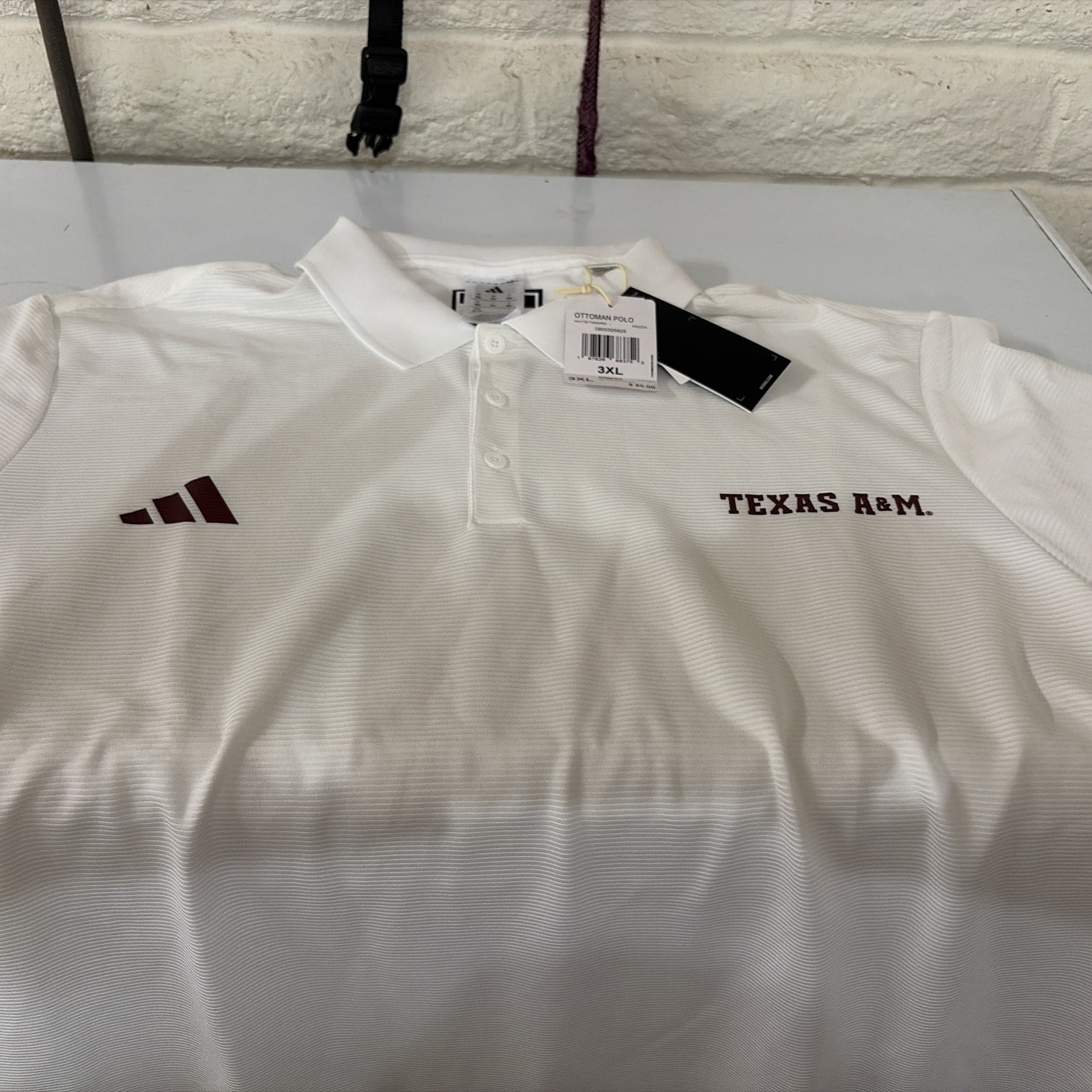 Texas A & M Adidas Men’s large Polo NWT