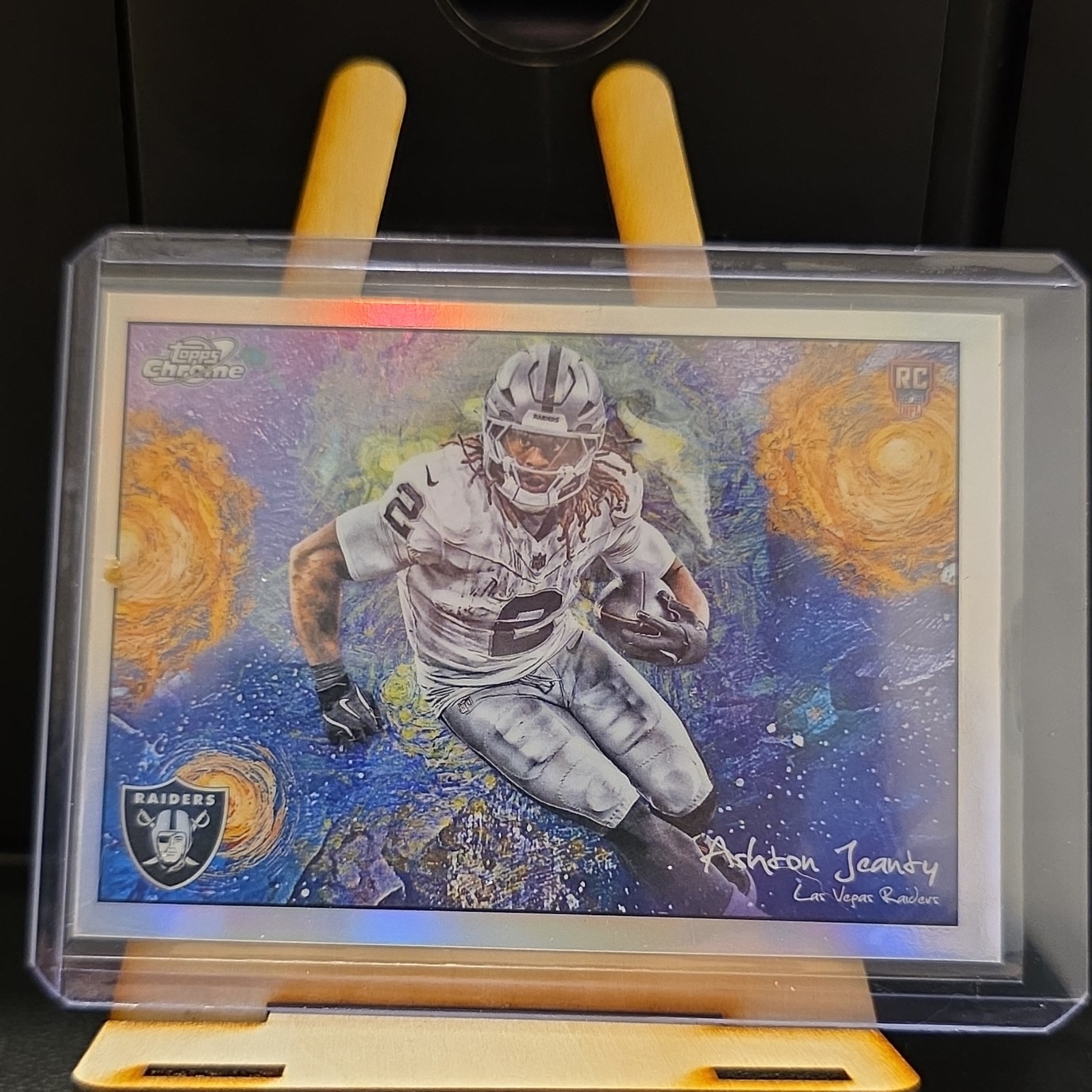 Topps 2025 Cosmic Chrome Ashton Jeanty Raiders STN-4 RC Stars in the Night